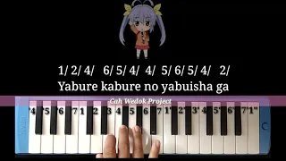 Nyanpasu にゃんぱす on melodica piano (With lyrics & number tablature)