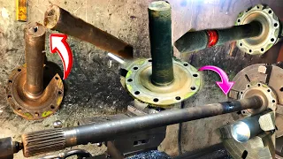 Amazing Process Of Broken Rear Axle Repair / Restoration Truck Rear Axle / Rebuilding Broken Axle