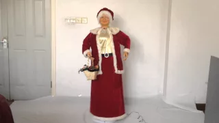58" Red Music Move Xmas Decor Mrs Santa Claus Doll Jolly Mother Collect SA5808-2