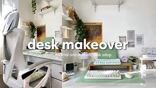 aesthetic desk makeover 2023 🌿| green and minimalist, ergonomic chair, shopee haul ft. epomaker