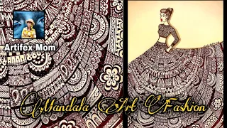 Art #6 | Mandala Art | Zentangle | Fashion | Doodles | Evening Gown