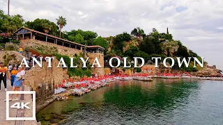 Antalya old town ☁️ Cloudy weather, walking tour 2023 | 4K HDR
