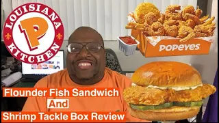 Tryin Popeyes Classic Flounder Sandwich And Shrimp Tackle Box Combo | Fast Food Fish Sandwich Season