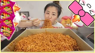 5 PACKS of 4X SPICY MALA FIRE NOODLES in 10 MINUTES CHALLENGE!!
