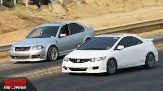 Honda Civic Si FG2 𝙑𝙎 Volkswagen Jetta GLI MK4.5 🏁 6 DRAG RACING 🚦🚗🚗