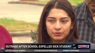 Outrage after school expelled sick student