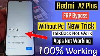 Redmi A2 Plus FRP Bypass Without Pc | Redmi a2+ google account Remove