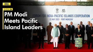 PM Modi poses for photograph with Pacific Island Countries leader during FIPIC summit