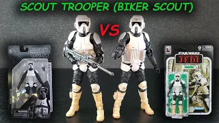 Biker Scout (40th ROTJ) v Archive Scout Trooper (Star Wars Black Series) COMPARISON