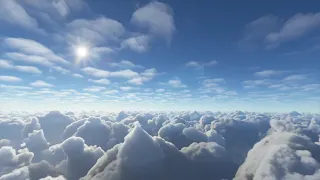 Relaxing Screensaver Flying above the clouds, One-hour-long, no looping or cuts, no sound