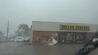 08-29-2021 Lockport, LA - Hurricane Ida - Buildings being damaged in intense eye wall