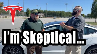 Tesla Model 3 Acceleration Reaction! - MUST SEE Skeptical Corvette Owner's Soul Get Snatched!