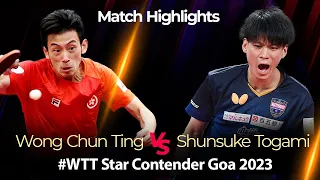 黃鎮廷 Wong Chun Ting VS 戶上隼輔 Shunsuke Togami | WTT Star Contender Goa 2023