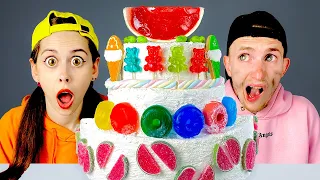 Jelly Watermelon Cake Decoration! Mukbang 케이크 챌린지 HUBAGIRL