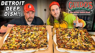 Guido's 7lb "Big G" Super Deluxe Detroit-Style Deep Dish Pizza Challenge!!