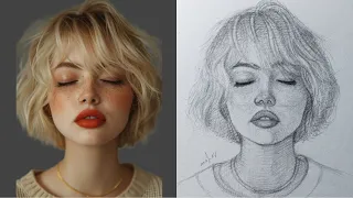 Loomis method drawing | Learn to draw a girl's face step by step