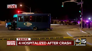 Tempe officer hurt in crash involving a city bus