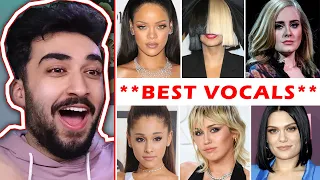 HORRIBLE SINGER Reacts to BEST 10 FEMALE VOCALS | Live | SIA, ADELE, RIHANNA, ARIANA GAGA, CHRISTINA