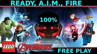 Lego Marvel Avengers Ready, A.I.M., Fire Free Play 100% all minikits and collectibles