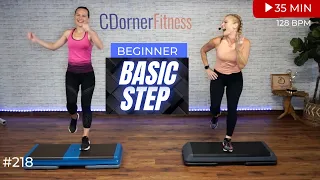 Basic Step Workout for Beginners /  Simple Step class / 128 BPM #218