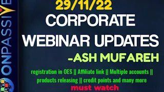 #ONPASSIVE||CORPORATE WEBINAR UPDATES||IMPORTANT FOR FOUNDERS||MUST WATCH||#nagmatabassum