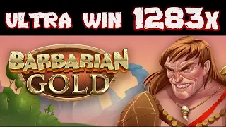 NEW SLOT BARBARIAN GOLD - ULTRA WIN !! 1283x BONUS Iron Dog Studio