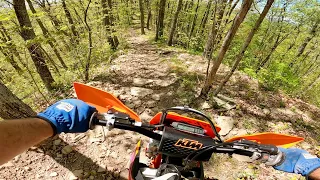 FIRST SINGLE TRACK & HILL CLIMB ON THE 24’ KTM 250xcw