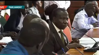 Hon. Matia Kasaija the Minister of Finance denies stealing iron sheets before the parliament