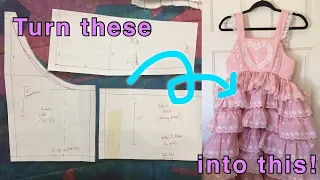How to draft your own JSK pattern for lolita fashion!