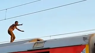 Train Accident Live || Man Hit by electric Line