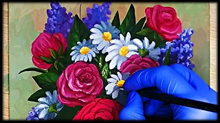 Натюрморт с цветами 🌸 (рисунок темперой)
