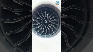 Stunning View of Aircraft LEAP Engine's Turbine Blade Fan #LEAPengine #TurbineBlade #AviationTech