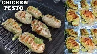 Italian Style Grilled Chicken Pesto | Cheese Filled Creamy Chicken Grilled | Pesto Chicken Recipe