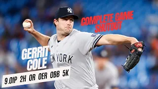 Gerrit Cole Pitching Complete Game Shutout Yankees vs Blue Jays | 9/27/23 | MLB Highlights