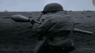 German Panzerfaust Firing Demonstration by US 1st Army Soldier WW2 Footage RPG