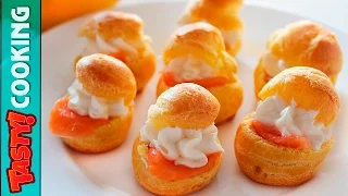 Cream Cheese Salmon Profitroles Recipe ♥ Ultimate Holiday Party Appetizer ♥ Tasty Cooking