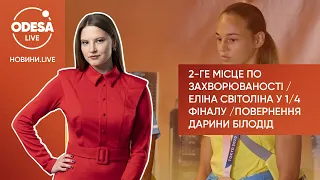 2-ге місце по захворюваності / Еліна Світоліна у 1/4 фіналу / Повернення Дарини Білодід