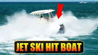 WARNING: JET SKI AND BOAT ACCIDENT AT HAULOVER IN MEMORIAL WEEKEND |  @Boat Zone ​