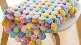 How to crochet macaron circle afghan blanket easy for beginners