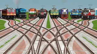 🎱 INDIAN REALISTIC TRAINS CROSSING ON BUMPY RAILROAD TRACKS | Train Simulator 2022 #trainvideo