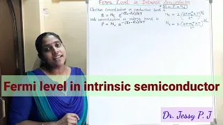 Fermi level in intrinsic semiconductor