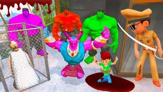 Hulk Brothers Kidnap Kaal Granny in GTA 5 | Is Little Singham Save Granny | Cartoon Video