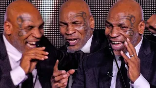 HILARIOUS! Mike Tyson CAN'T STOP LAUGHING in SIDE-SPLITTING Fury-Ngannou Press Conference