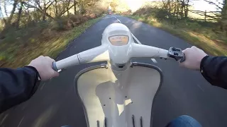 1965 Lambretta LI125 Series 3. Mugello 186cc, Dellorto 26mm PHBH and Ancillotti. Top speed on GPS.