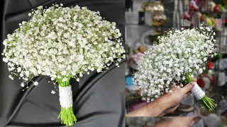 How to make bridal bouquet || Wedding Gypsophila bouquet.