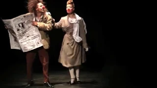 Ученики театра "Лицедеи",  клоун-мим-театр "МИМЕЛАНЖ", отрывок номера "Газета"