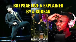 BTS - BAEPSAE (뱁새 / Crow Tit) LIVE + Explained by a Korean | REACTION