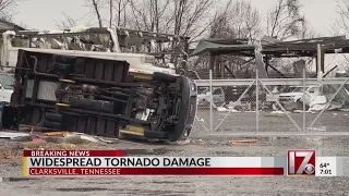 Widespread tornado damage seen in Clarksville, Tenn.