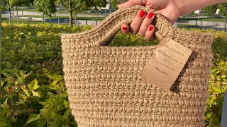 🍀Сумка из джута 🍀 knitted bag 🍀 Вязаная сумочка