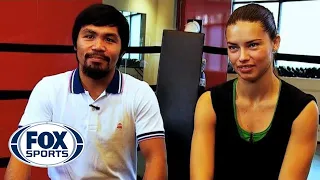 Adriana Lima trains with Manny Pacquiao